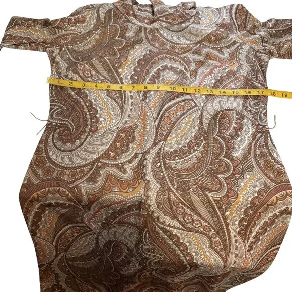 Vintage Walden Classics Paisley 3/4 - Long Sleeve Cowl Neck Dress Size 14 - Picture 9 of 13